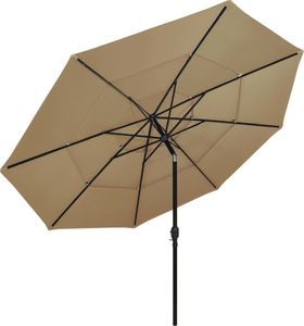 vidaXL 3-poziomowy parasol na aluminiowym słupku, taupe, 3,5 m 3