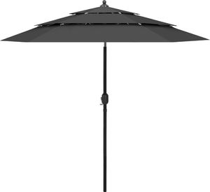 vidaXL 3-poziomowy parasol na aluminiowym słupku, antracytowy, 2,5 m 1