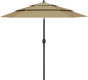vidaXL 3-poziomowy parasol na aluminiowym słupku, taupe, 2,5 m 1