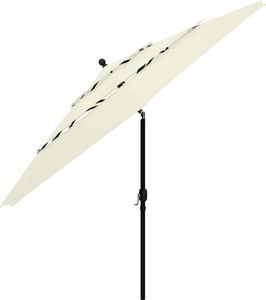 vidaXL 3-poziomowy parasol na aluminiowym słupku, piaskowy, 3,5 m 4