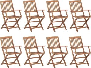 vidaXL Składane krzesła ogrodowe, 8 szt., lite drewno akacjowe 1
