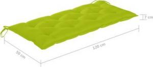 vidaXL Składana ławka ogrodowa z poduszką, 118 cm, bambusowa 6