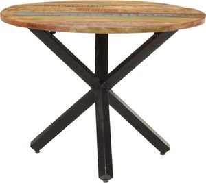 vidaXL Okrągły stół jadalniany, 100x100x75 cm, lite drewno z odzysku 2
