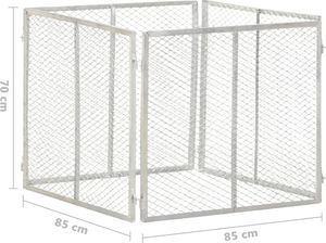 vidaXL Kompostownik ogrodowy, 85x85x70 cm, galwanizowane żelazo 6