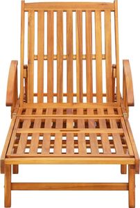 vidaXL Leżaki z poduszkami i stolikiem lite drewno akacjowe 2 szt. 4