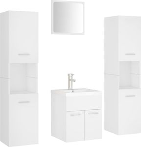 vidaXL Zestaw mebli łazienkowych, biały, płyta wiórowa 2