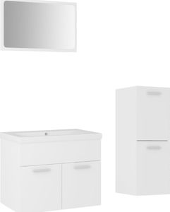 vidaXL Zestaw mebli łazienkowych, biały, płyta wiórowa 2