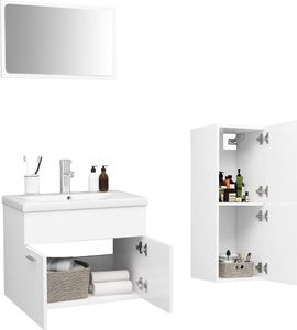 vidaXL Zestaw mebli łazienkowych, biały, płyta wiórowa 3