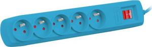 Listwa zasilająca Natec Bercy 400 przeciwprzepięciowa 5 gniazd 1.5 m niebieska (NSP-1716) 4
