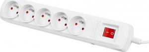 Listwa zasilająca Natec Bercy 400 przeciwprzepięciowa 5 gniazd 3 m biała (NSP-1721) 3