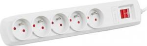 Listwa zasilająca Natec Bercy 400 przeciwprzepięciowa 5 gniazd 3 m biała (NSP-1721) 4
