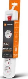 Listwa zasilająca Natec Bercy 400 przeciwprzepięciowa 5 gniazd 3 m biała (NSP-1721) 6