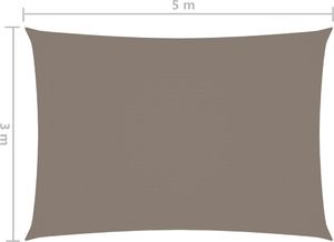 vidaXL Prostokątny żagiel ogrodowy, tkanina Oxford, 3x5 m, taupe 6