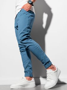 Ombre Spodnie męskie joggery P885 - niebieskie M 1