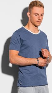 Ombre T-shirt męski bawełniany S1385 - ciemnoniebieski M 1