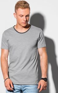Ombre T-shirt męski bawełniany S1385 - szary M 1