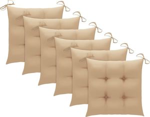 vidaXL Krzesła ogrodowe z poduszkami, 6 szt., lite drewno tekowe 6