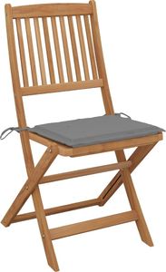 vidaXL Składane krzesła ogrodowe z poduszkami, 8 szt., drewno akacjowe 4
