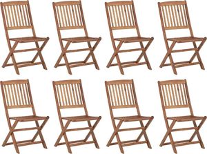 vidaXL Składane krzesła ogrodowe z poduszkami, 8 szt., drewno akacjowe 2