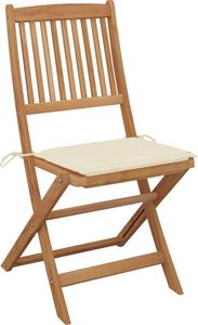 vidaXL Składane krzesła ogrodowe z poduszkami, 8 szt., drewno akacjowe 4