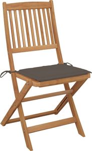 vidaXL Składane krzesła ogrodowe z poduszkami, 8 szt., drewno akacjowe 4