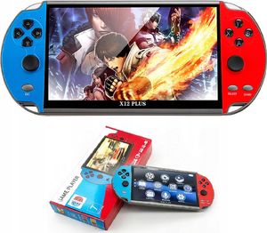 Mini konsola X12 Plus 1500 gier niebiesko-czerwona + karta pamięci 16GB 3