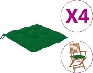 vidaXL Poduszki na krzesła 4 szt. zielone 1