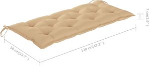 vidaXL Poduszka na huśtawkę beżowa tkanina 120 cm 6