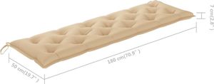 vidaXL Poduszka na huśtawkę beżowa 180 cm tkanina 6