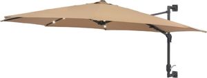 vidaXL Parasol ścienny z LED, na metalowym słupku, 300 cm, kolor taupe 2