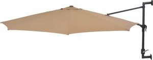 vidaXL Parasol ścienny z LED, na metalowym słupku, 300 cm, kolor taupe 3