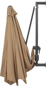vidaXL Parasol ścienny z LED, na metalowym słupku, 300 cm, kolor taupe 5