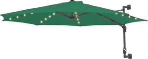 vidaXL Parasol ścienny z LED, na metalowym słupku, 300 cm, zielony 3