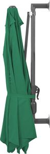 vidaXL Parasol ścienny z LED, na metalowym słupku, 300 cm, zielony 5
