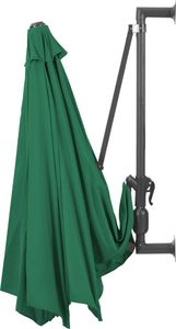 vidaXL Parasol ścienny z LED, na metalowym słupku, 300 cm, zielony 6