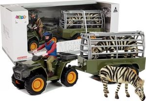 Figurka LeanToys Quad z Przyczepką Transporter Figurki Zebra 1