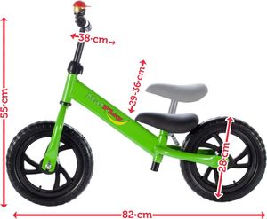 Rowerek biegowy MalPlay Rowerek Biegowy Dla Dzieci Zielony 12" 2