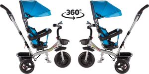 MalPlay Rowerek Trójkołowy Dziecięcy Multifunkcyjny Obracany Niebieski 3w1 14