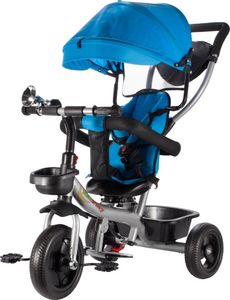 MalPlay Rowerek Trójkołowy Dziecięcy Multifunkcyjny Obracany Niebieski 3w1 6