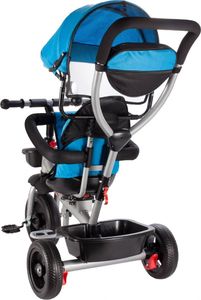 MalPlay Rowerek Trójkołowy Dziecięcy Multifunkcyjny Obracany Niebieski 3w1 8