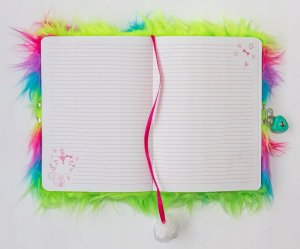 St-Majewski Pamiętnik z kłódką 3D "włochacz" A5, 96k RAINBOW CAT Papier TARGI 3