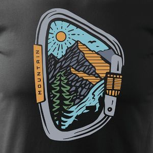 Topslang Koszulka z górami w góry karabińczyk trekkingowa męska czarna REGULAR XL 2