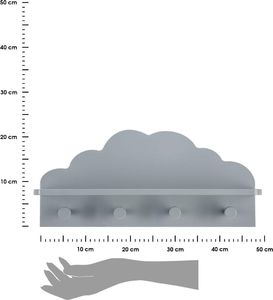 Atmosphera Szary wieszak ścienny Cloud z półką 3