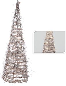 Dekoracja świąteczna H&S Decoration Choinka led stożek rattanowy 40 cm 1