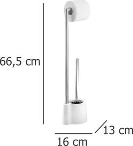 Wenko Stojak na papier toaletowy ze szczotką Avola White 3