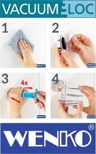 Wenko Uchwyt na papier toaletowy Quadro przyssawka Chrom (24648) 7