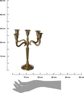 Atmosphera Złoty świecznik pięcioramienny Leland 27 cm 3