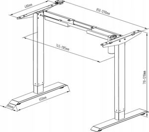 Biurko Zdesk PC-114/B-Po/B Grafitowe 138 cm x 68 cm 5