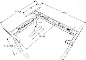 Biurko Zdesk Narożny stelaż z elektryczną regulacją wysokości 12