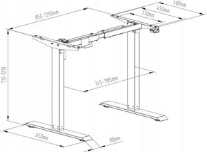Biurko Zdesk C-114 Czarne 138 cm x 68 cm 12